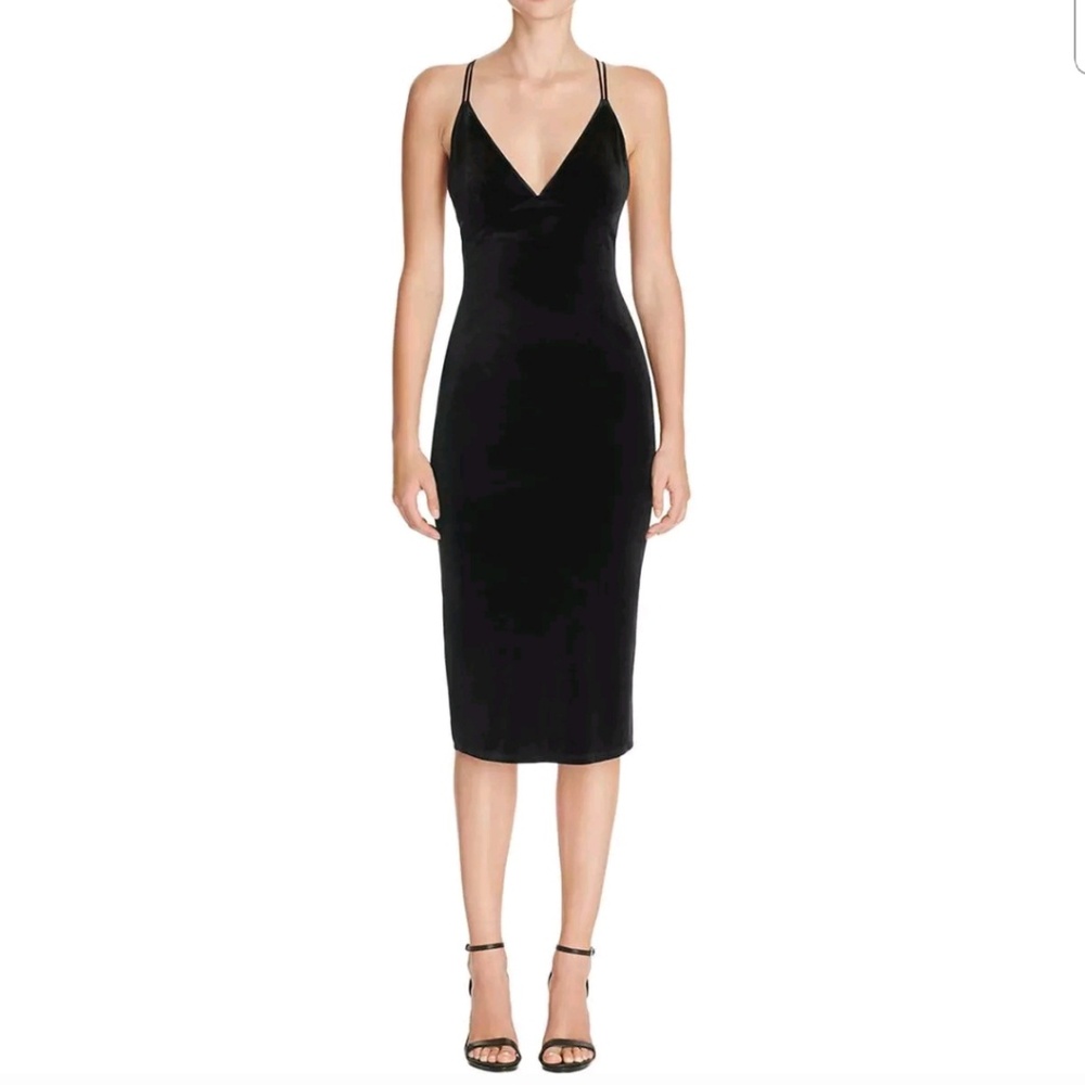 🆕Sunset &Spring  Velvet Cut-Out Sheath Slip Dress